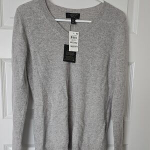 Charter Club Light Gray V-Neck Sweater